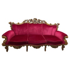 Used Italian baroque 3-seater sofa, 1970s 