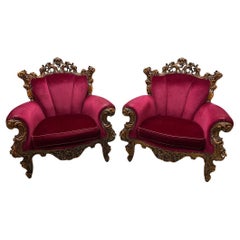 Vintage Italian baroque armchairs, 1970s