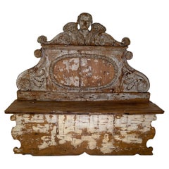 Italian Baroque Bench with Angel Carving, 18th Century