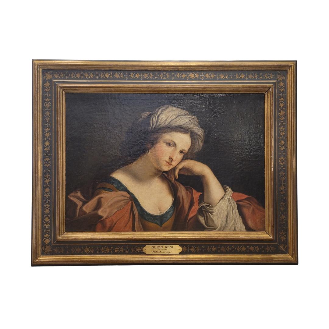 Eccezionale olio su tela in cui è rappresentata la Sibilla Persiana o Sibilla di Persia, attribuito alla cerchia o alla bottega di Giovanni Francesco Barbieri (Il Guercino), in quanto si tratta di una versione tagliata dell'opera omonima, realizzata