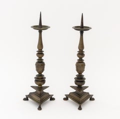 Italian Baroque Bronze Altar Candlesticks, c. 1600