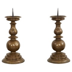 Italian Baroque Bronze Candlesticks