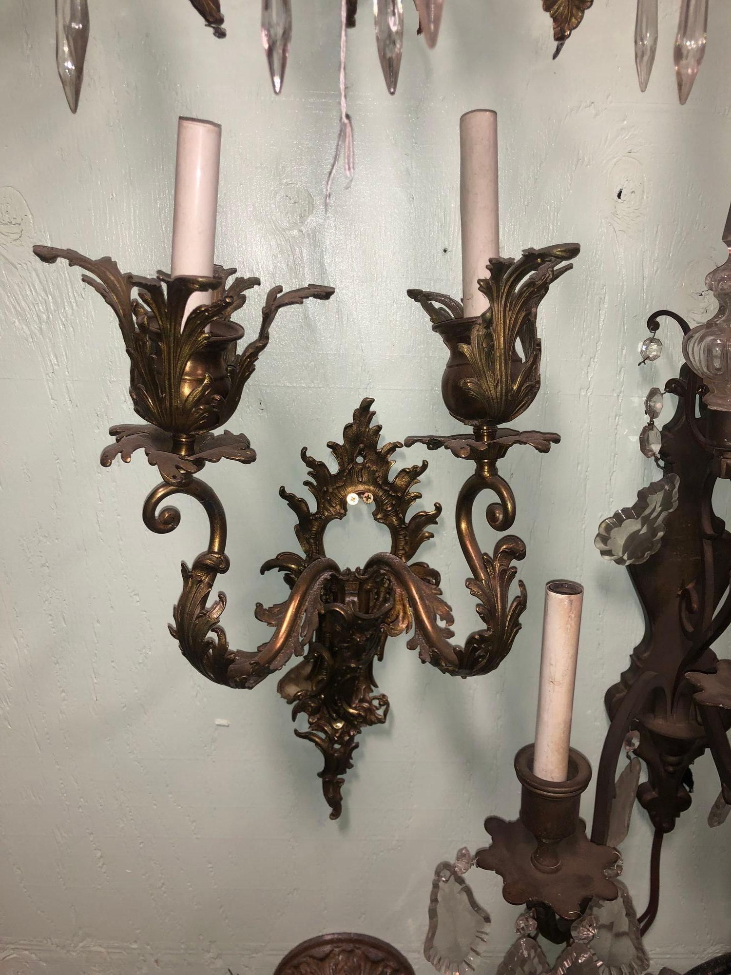 Italian Baroque Candelabra Style Wall Sconce, Pair For Sale 1