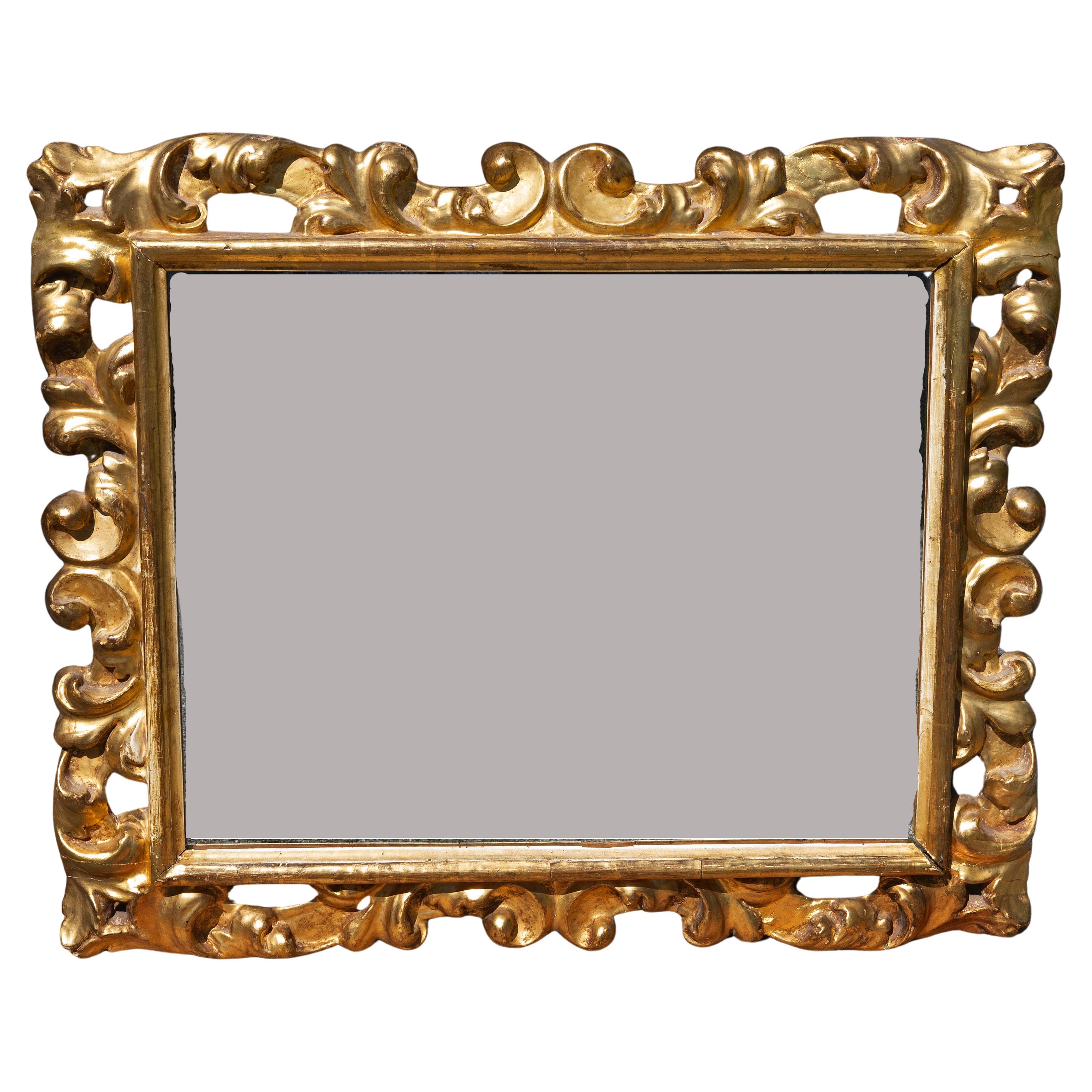 Italian Baroque Carved and Gilt Frame 18th Century For Sale
