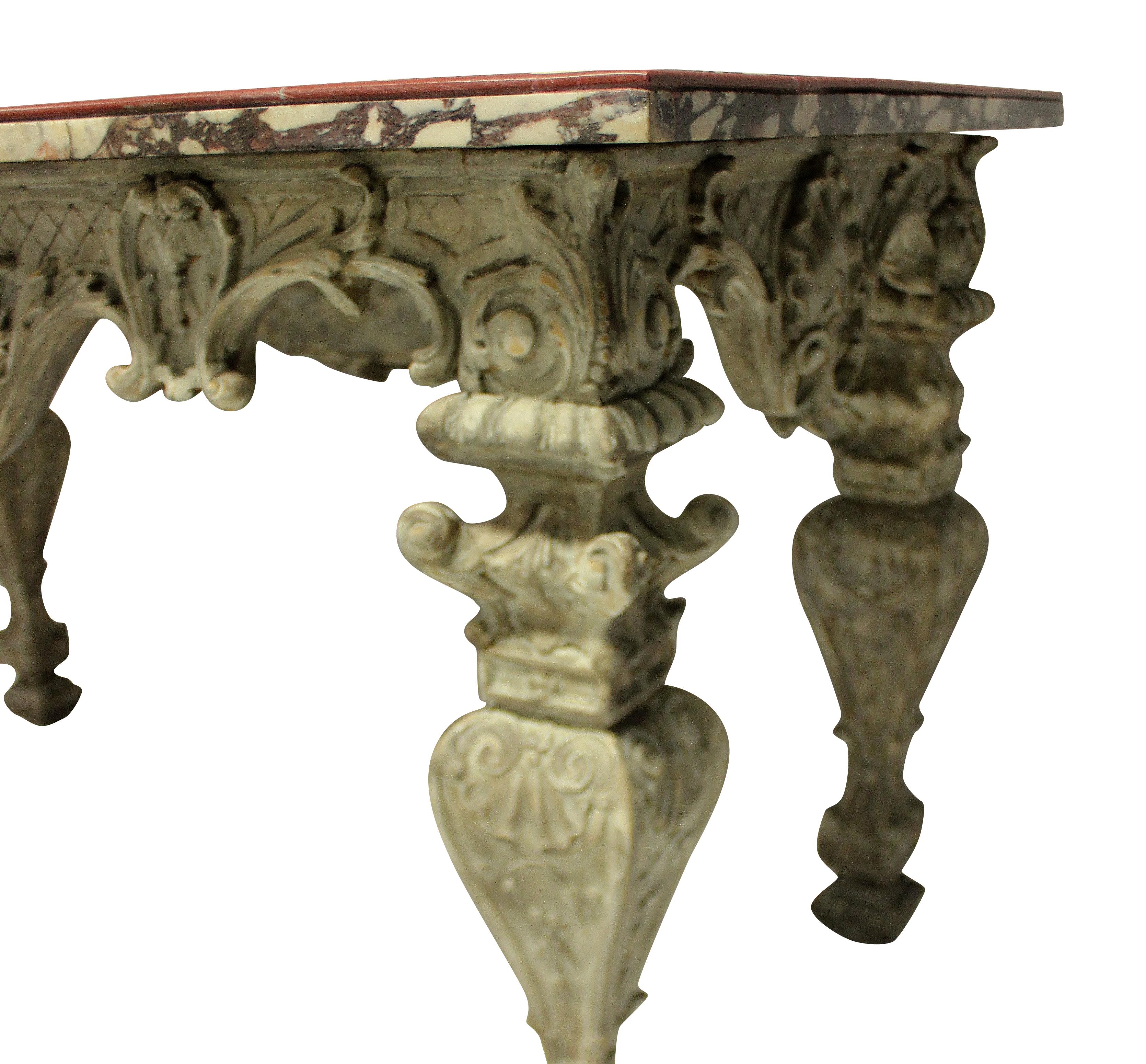 Italian Baroque Carved and Painted Pietra Dura Centre Table 4