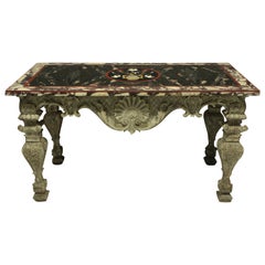 Italian Baroque Carved and Painted Pietra Dura Centre Table