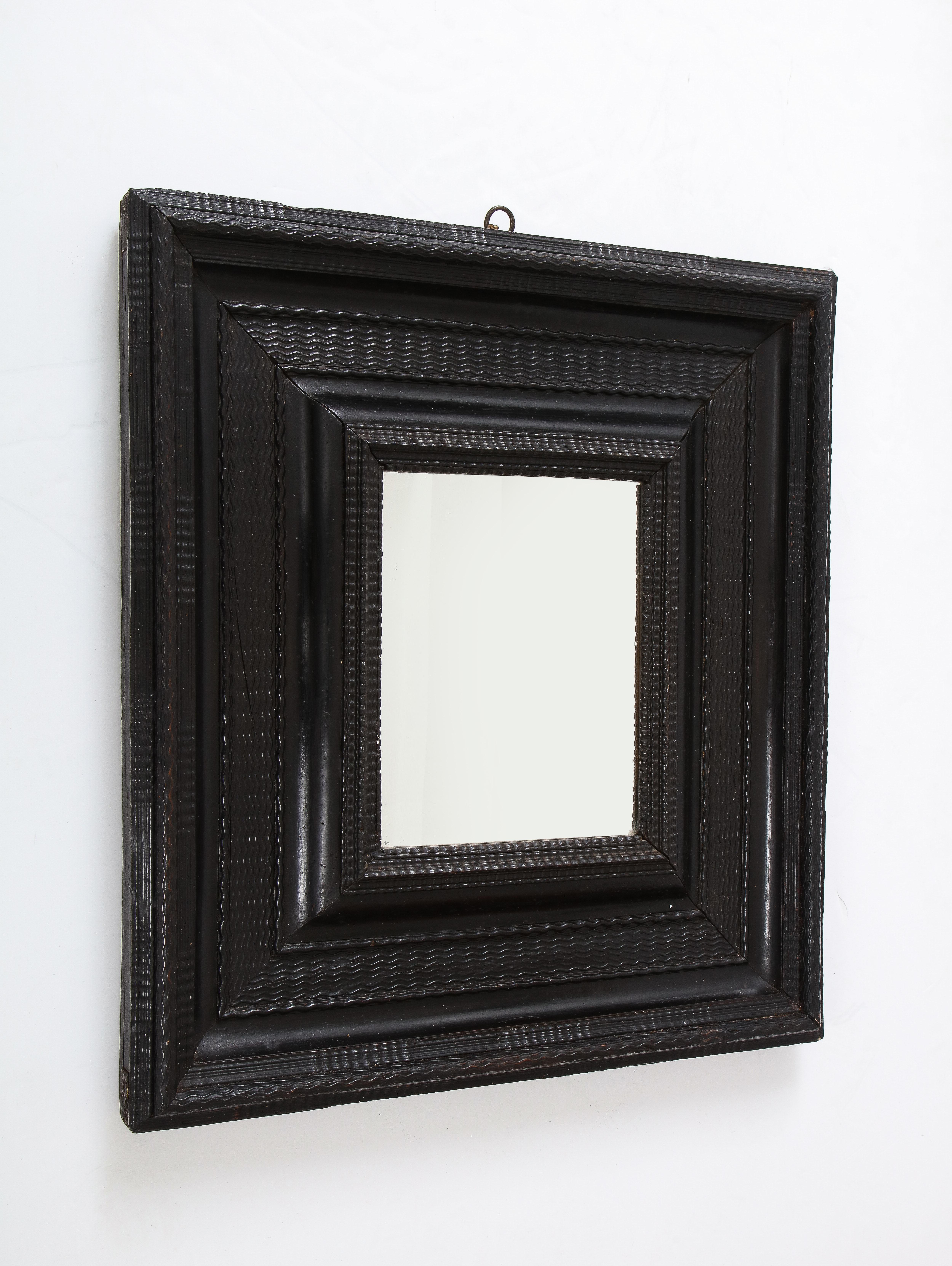 Italian Baroque Carved Ebonized Frame/Mirror For Sale 4
