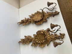 Italian Baroque Carved Gilt Wood Wall Sconces - A Pair