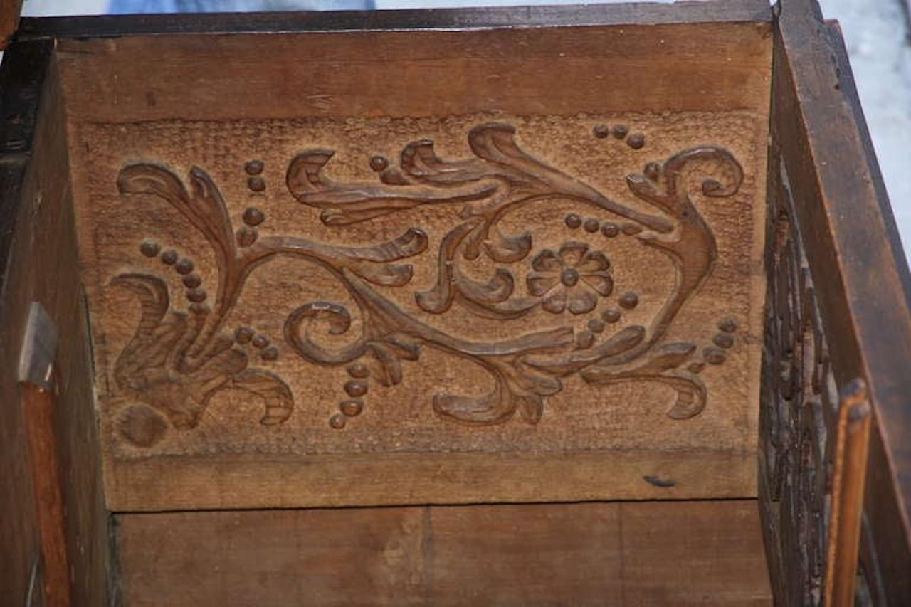 Wood Italian Baroque Carved Walnut Cassone