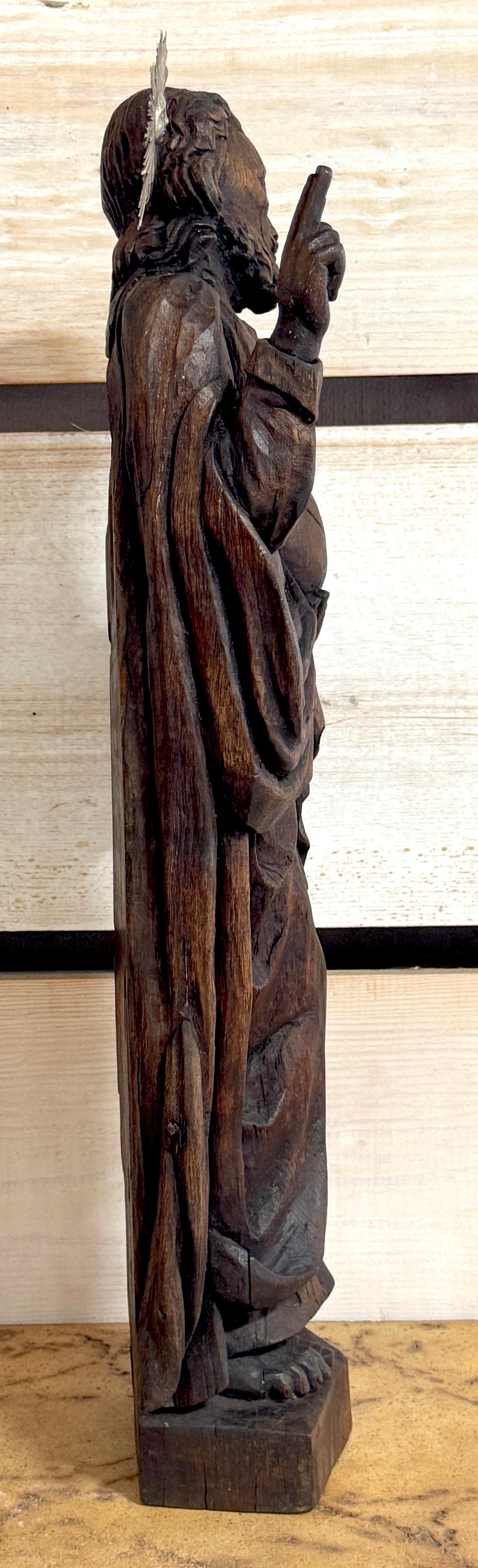 Italian Baroque Carved Walnut & Silver Halo Figure of Jesus / 'Salvator Mundi' 3