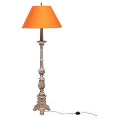 Italian Baroque carved Wooden floor lamp 1970s