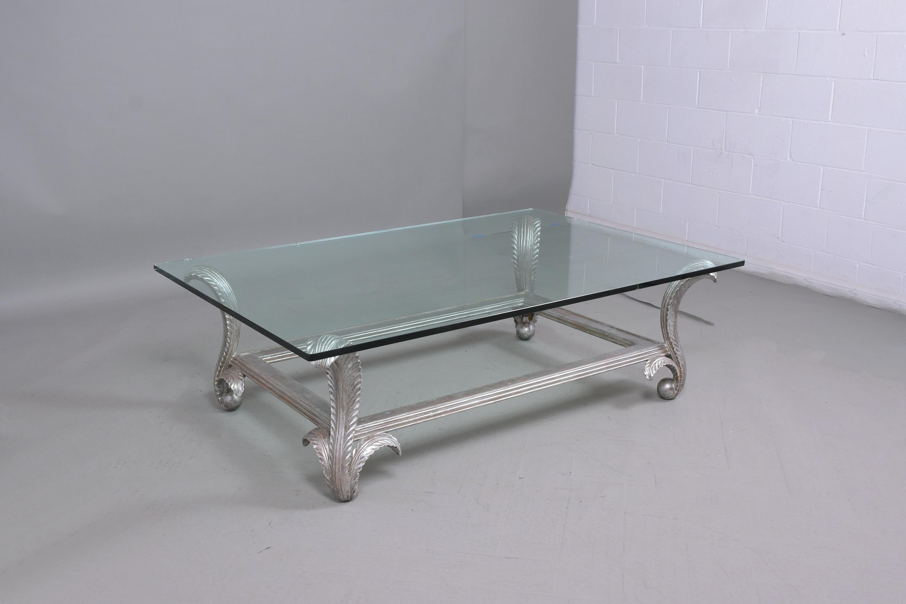 Step into the world of vintage glamour with our 1970s Vintage Coffee Table, a piece that seamlessly combines elegance and craftsmanship. This coffee table has been expertly hand-crafted from wood and meticulously restored to excellent condition by