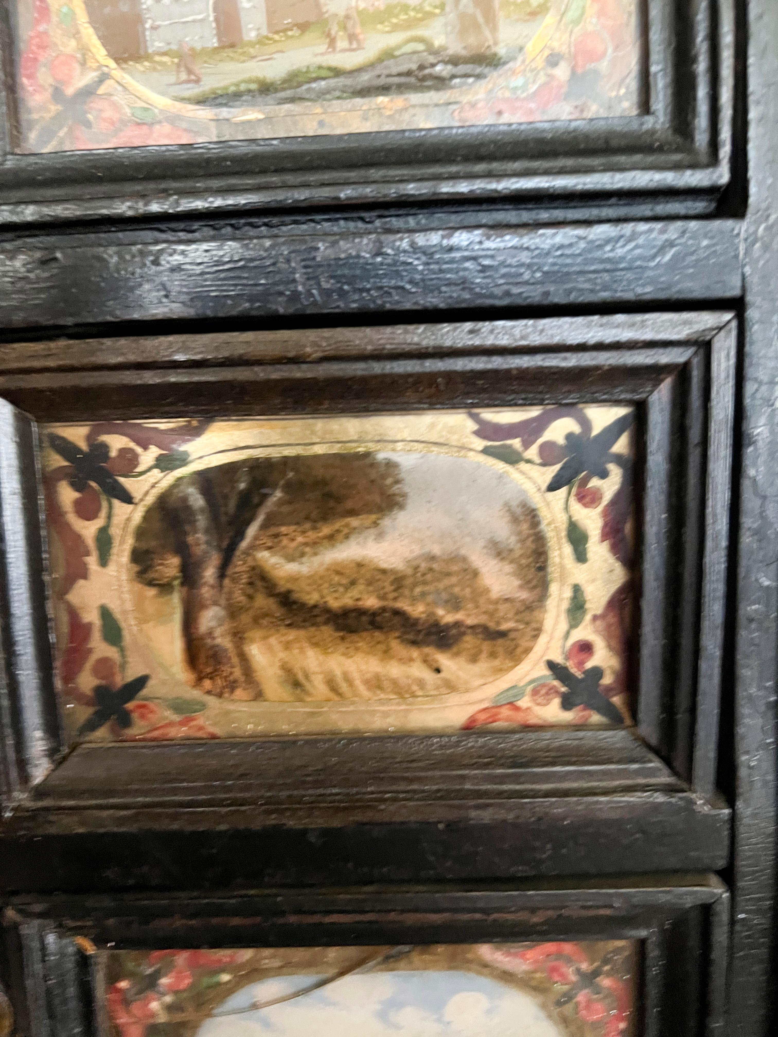 Meuble de bureau baroque italien ébénisé et églomisé en vente 6