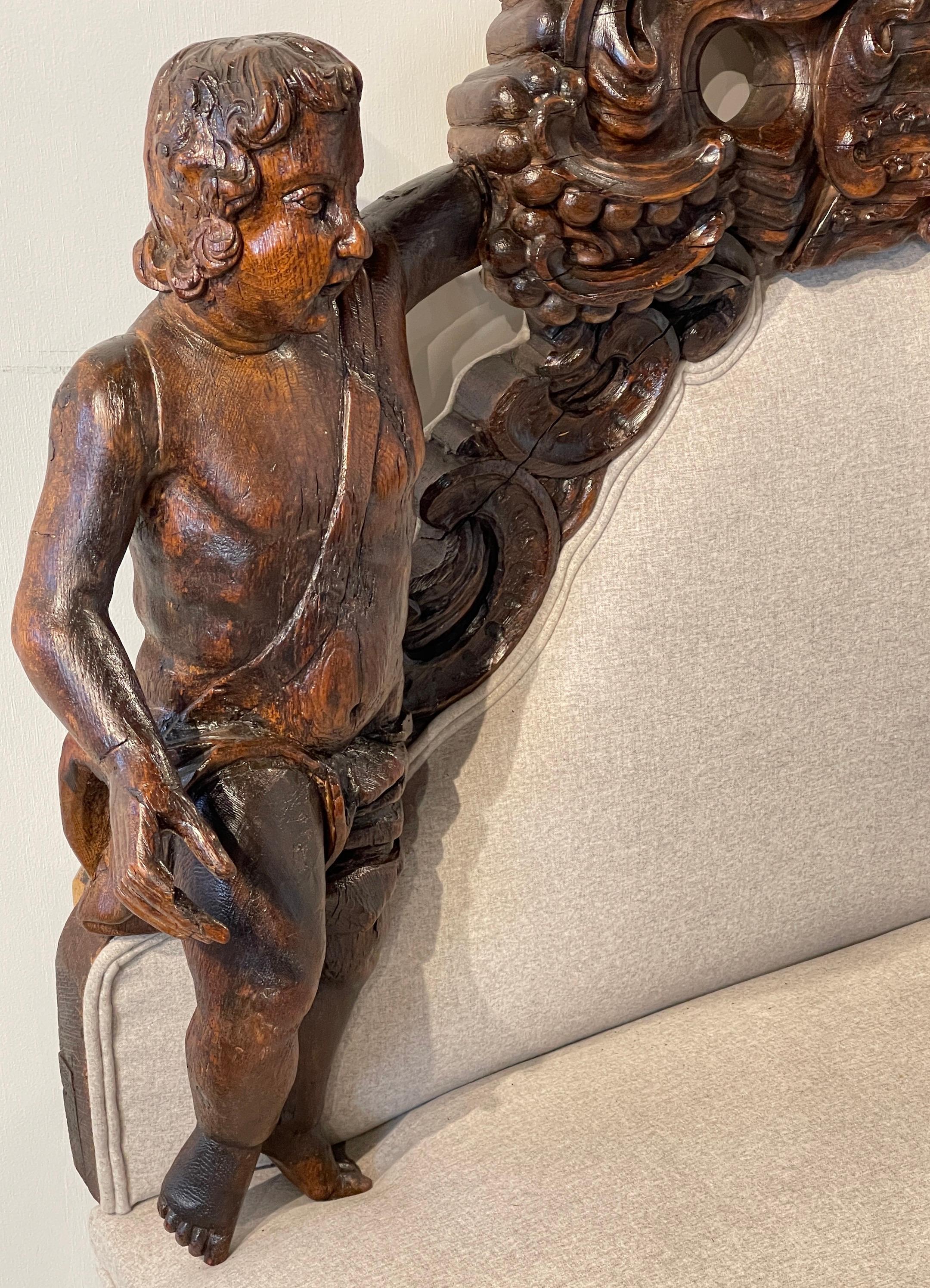 Hand-Carved Italian Baroque Figural Bench/ Settee For Sale