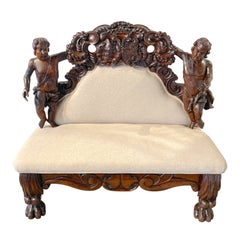 Italian Baroque Figural Bench/ Settee