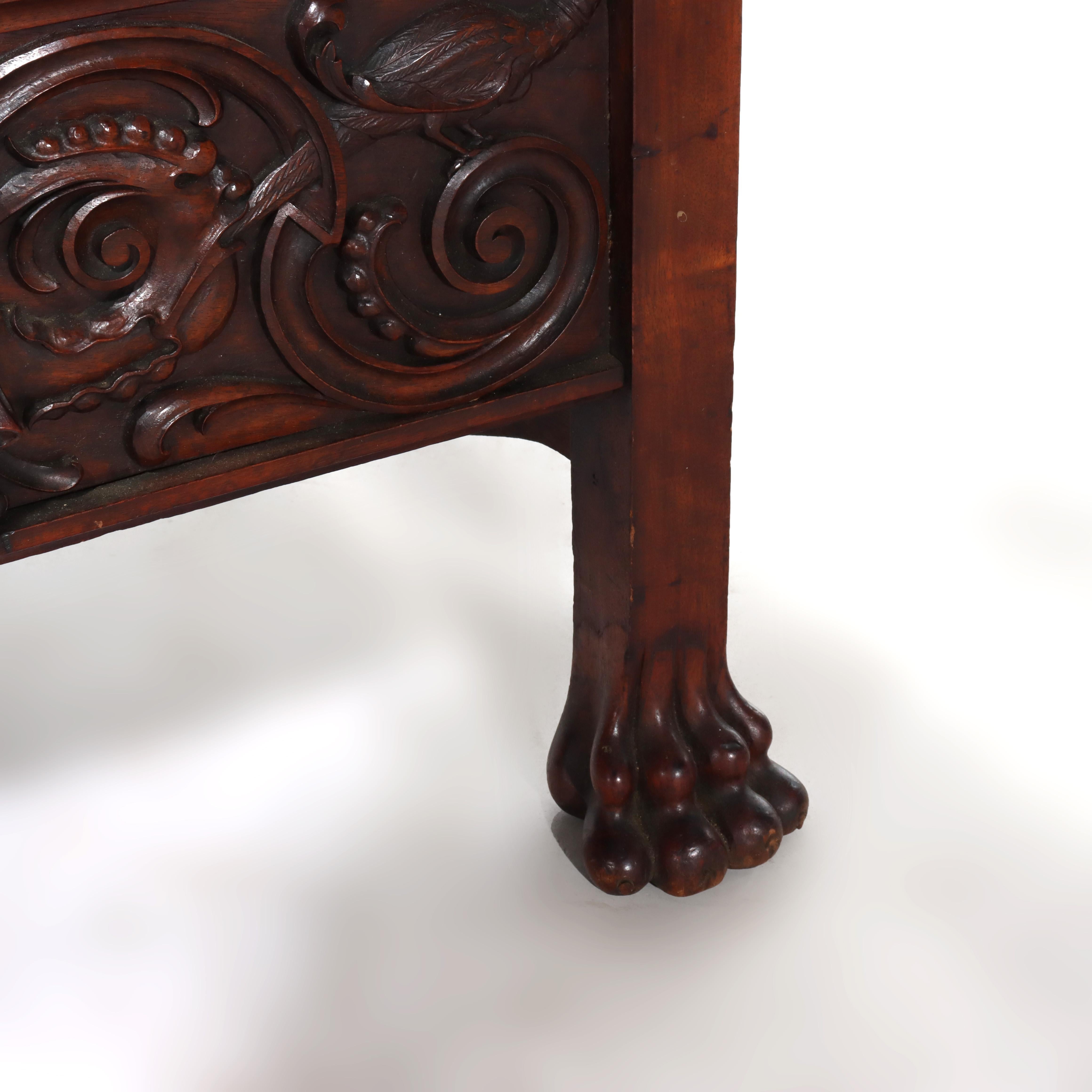 Italian Baroque Figural Carved Walnut Throne Chair C1890 For Sale 7