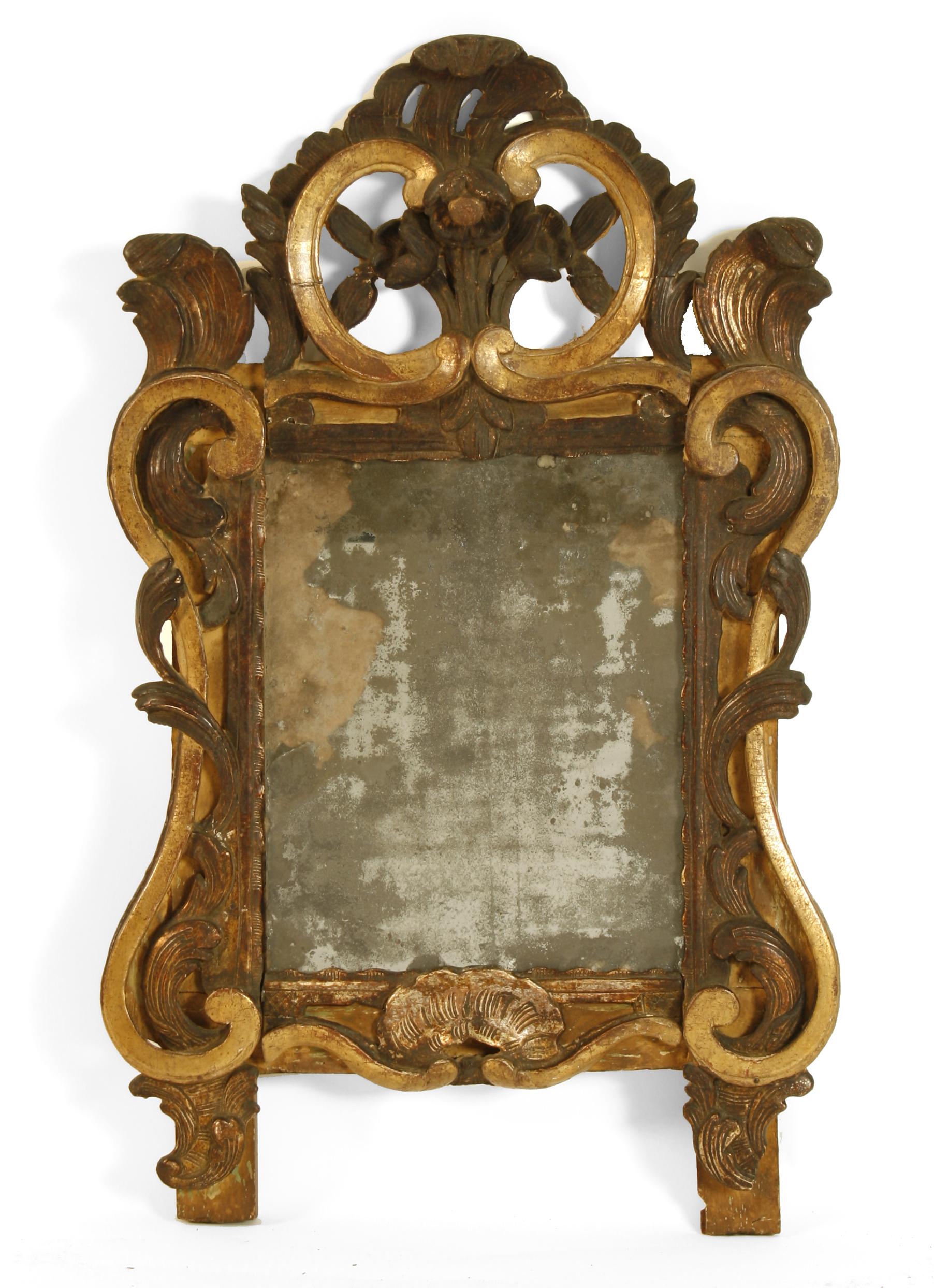 Italian Baroque Gilt and Painted Mirror, c1750 1