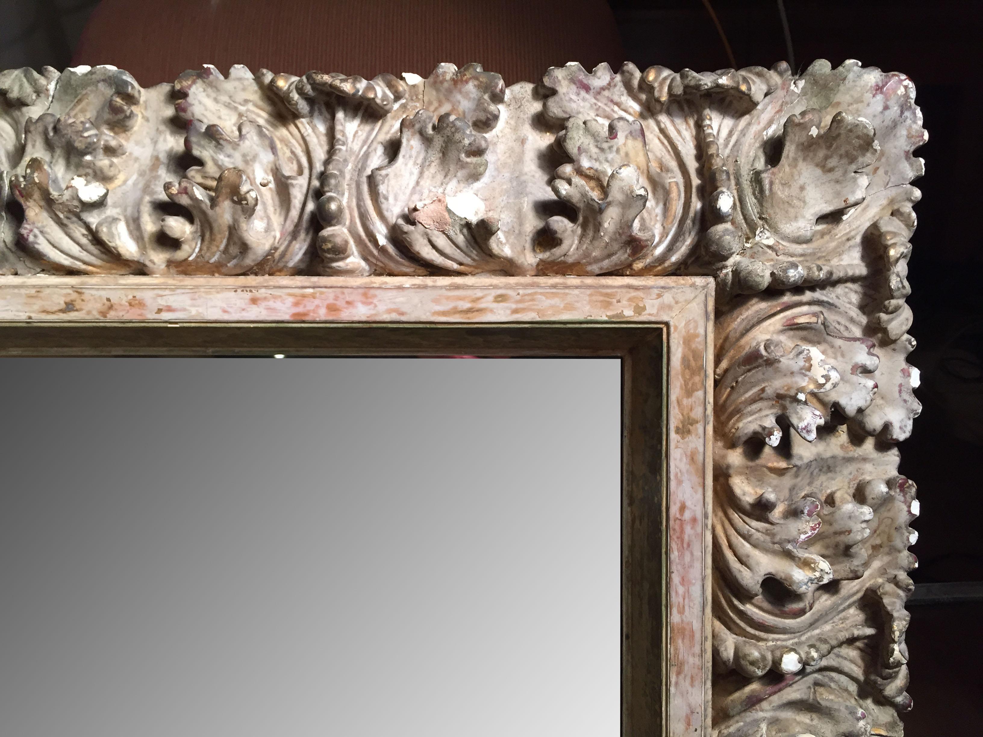 Plaster Italian Baroque Gilt Frame Mirror