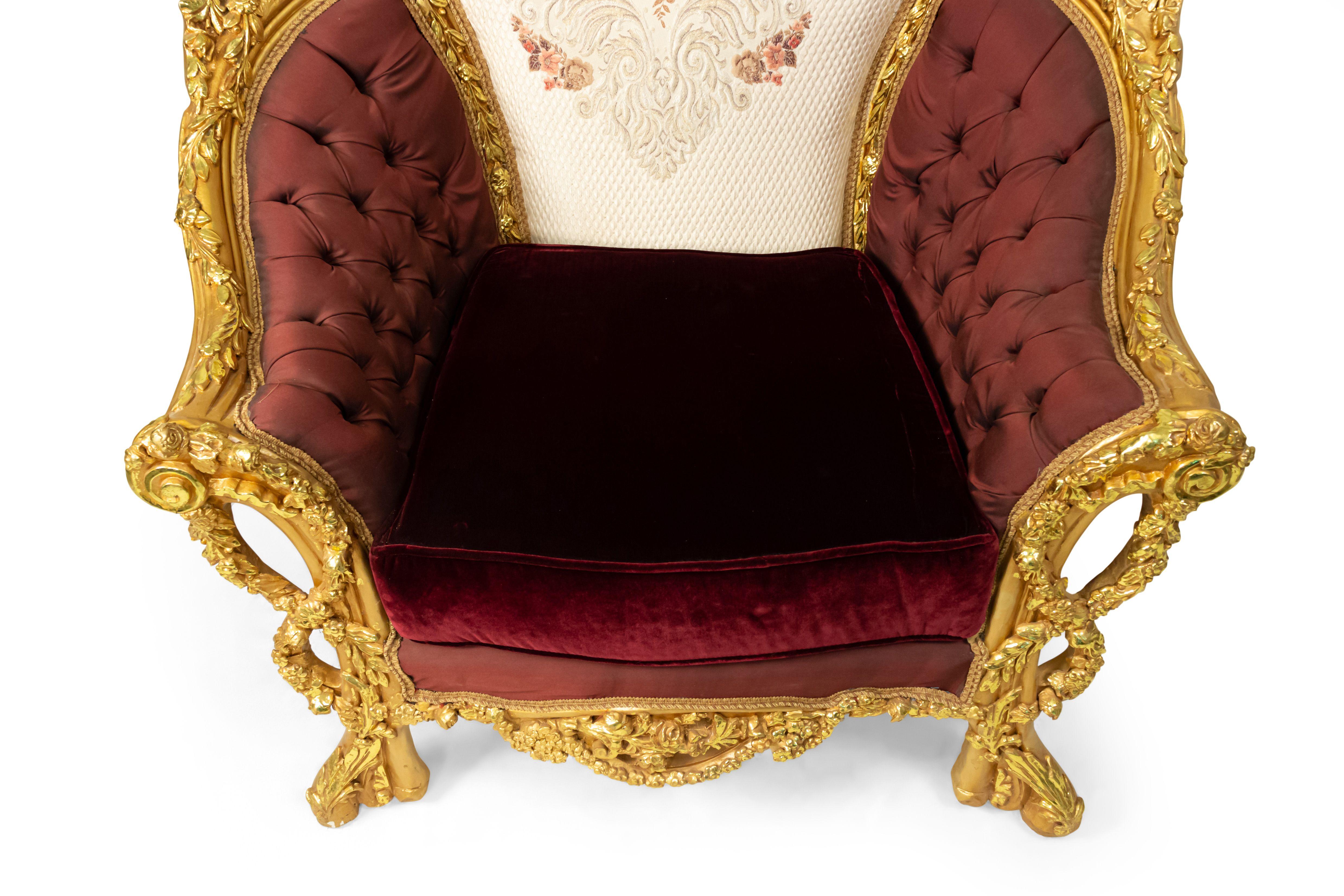 Italian Baroque Giltwood Armchairs For Sale 6