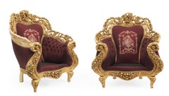 Italian Baroque Giltwood Armchairs