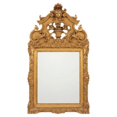 Specchio barocco italiano in legno dorato