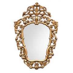 Mid-Century Italian Baroque Style Carved Giltwood Mirror