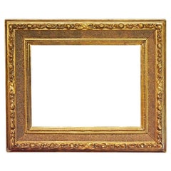Italian 18x23 inch Baroque Gold Leaf Picture Frame circa 1830