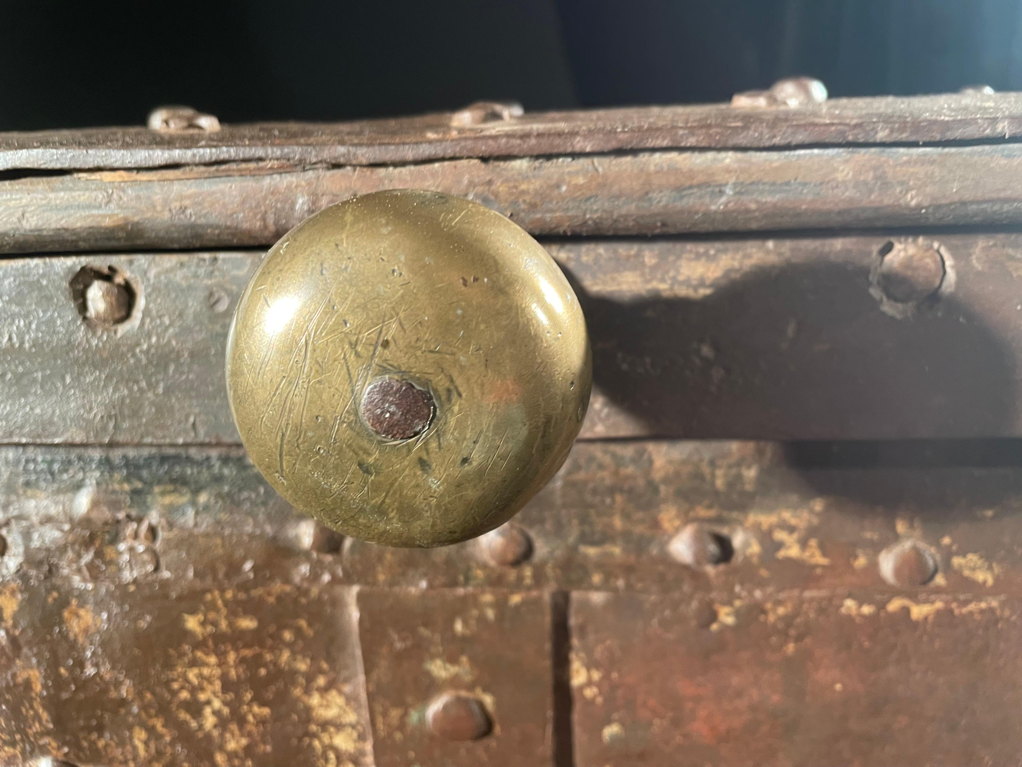 Italian Baroque Iron Strongbox Safe With Original 16 Bolt Lock/Lockplate Chased 6