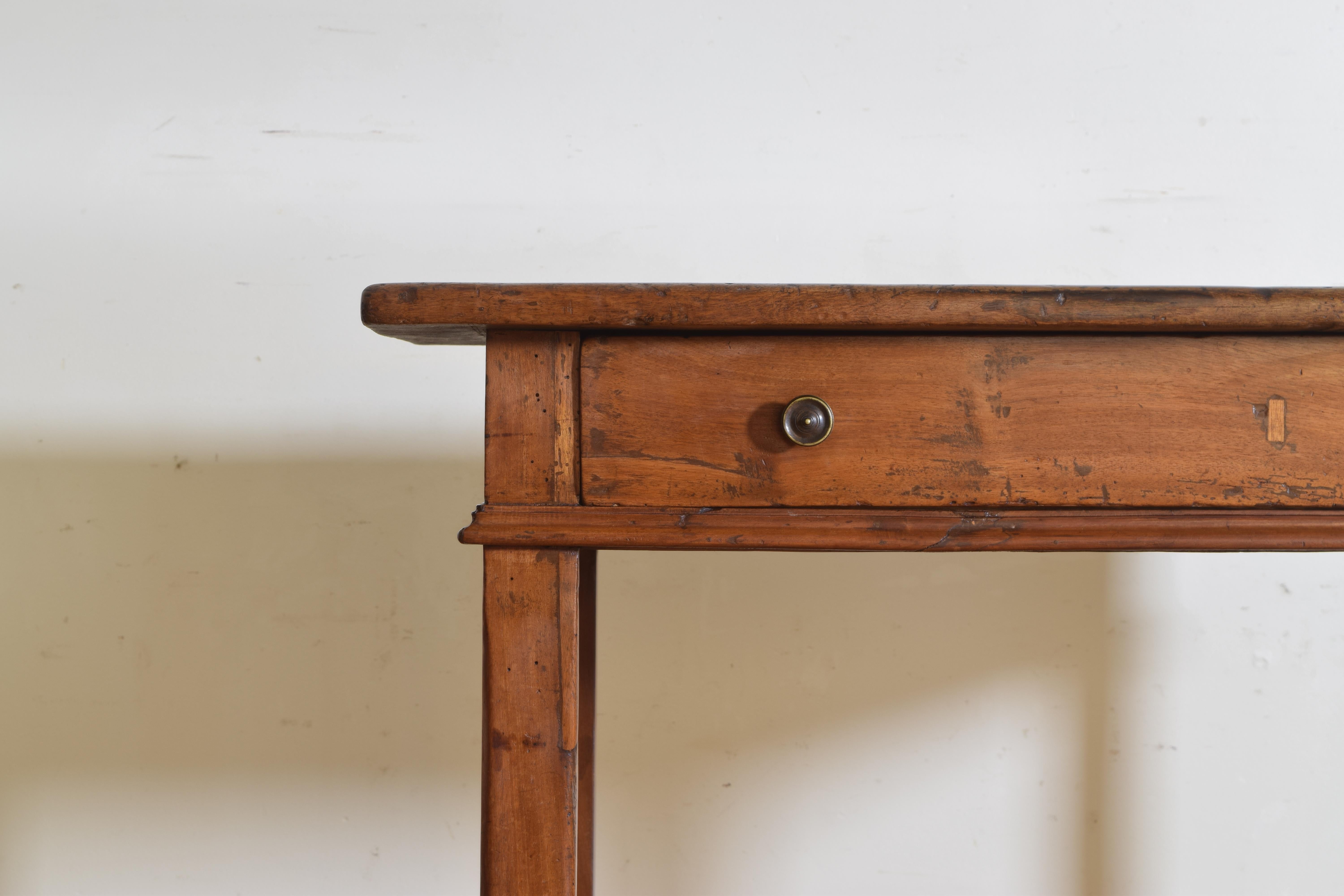 Italian Baroque Light Walnut 1-Drawer Center Table / Writing Table 2