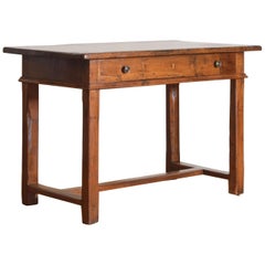 Italian Baroque Light Walnut 1-Drawer Center Table / Writing Table
