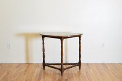 Italian Baroque Light Walnut Demilune Console Table Late 17th-Early 18th Century