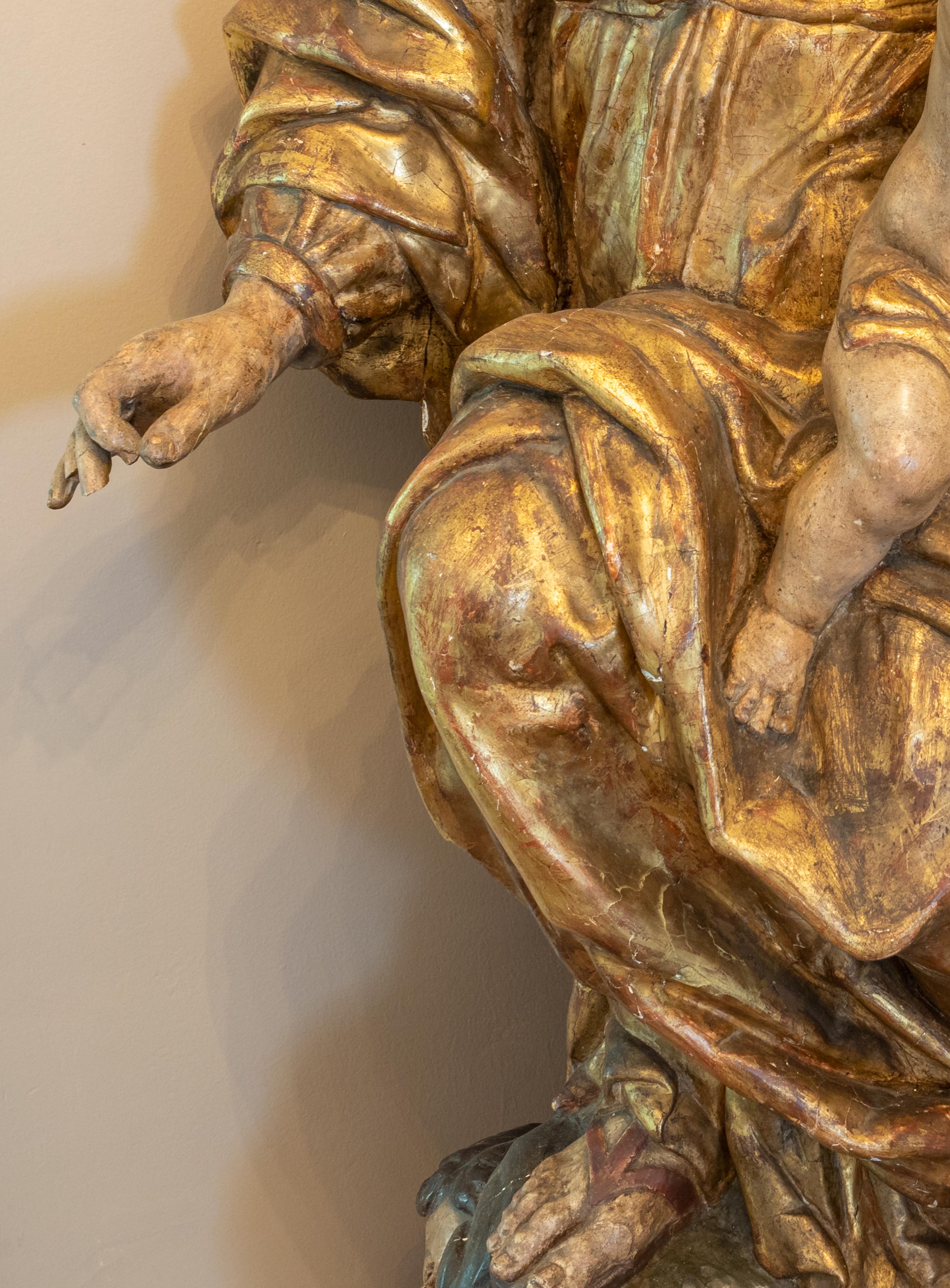 Italienische barocke Madonna mit Child Skulptur, 18. Jahrhundert im Angebot 2