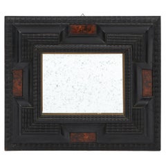 Italian Baroque Manner Ebonized and Faux Tortoise Shell Mirror Frame