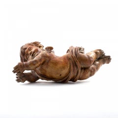 Antique Italian Baroque Marble Angel, 1680-1720