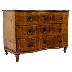 Italian Baroque Marquetry Serpentine Front Commode