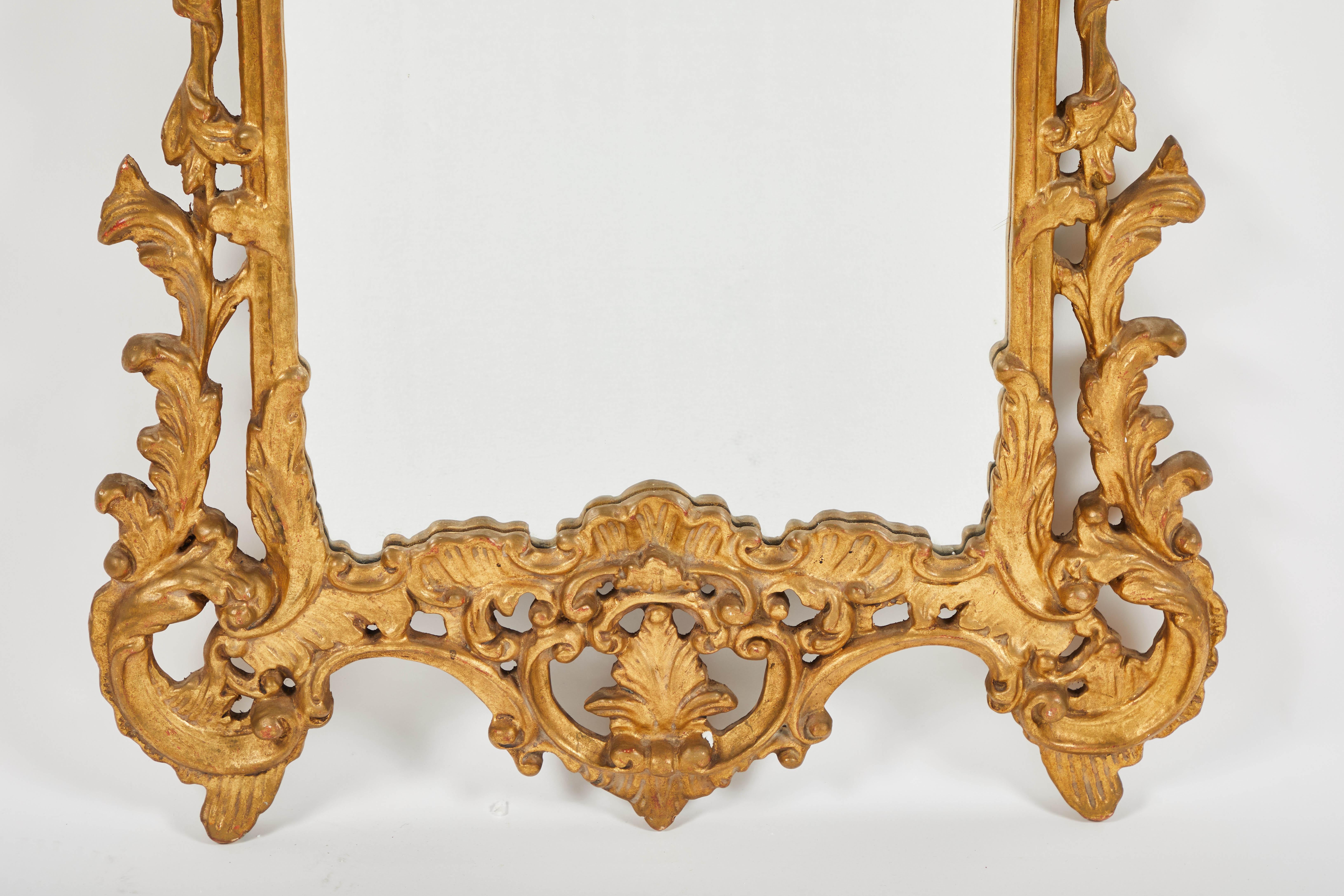 19th Century Italian Baroque Mirror Style Carved Giltwood Trumeau Mirror For Sale