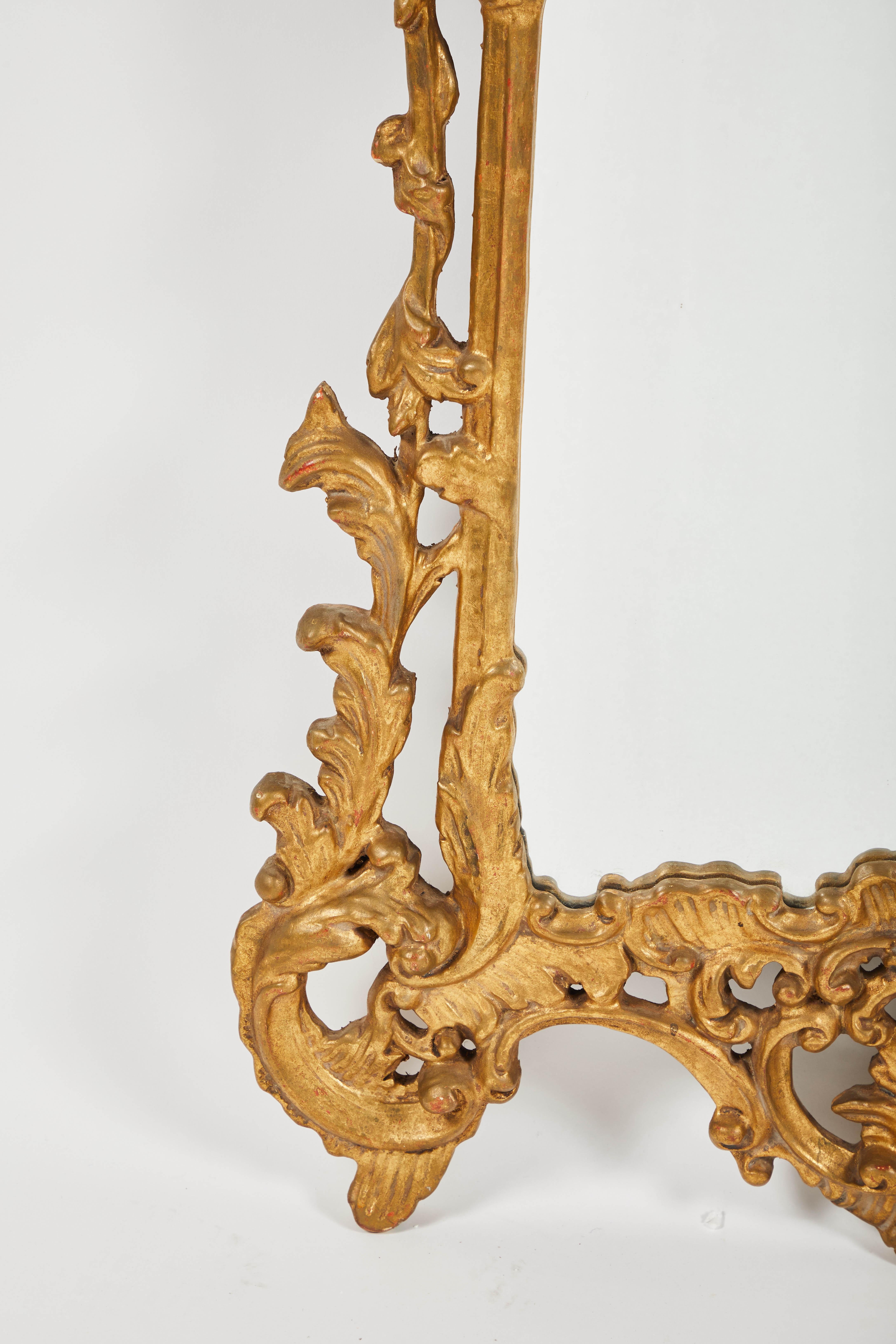 Italian Baroque Mirror Style Carved Giltwood Trumeau Mirror For Sale 4