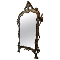Italian Baroque Mirror with Wooden Frame, 1950s