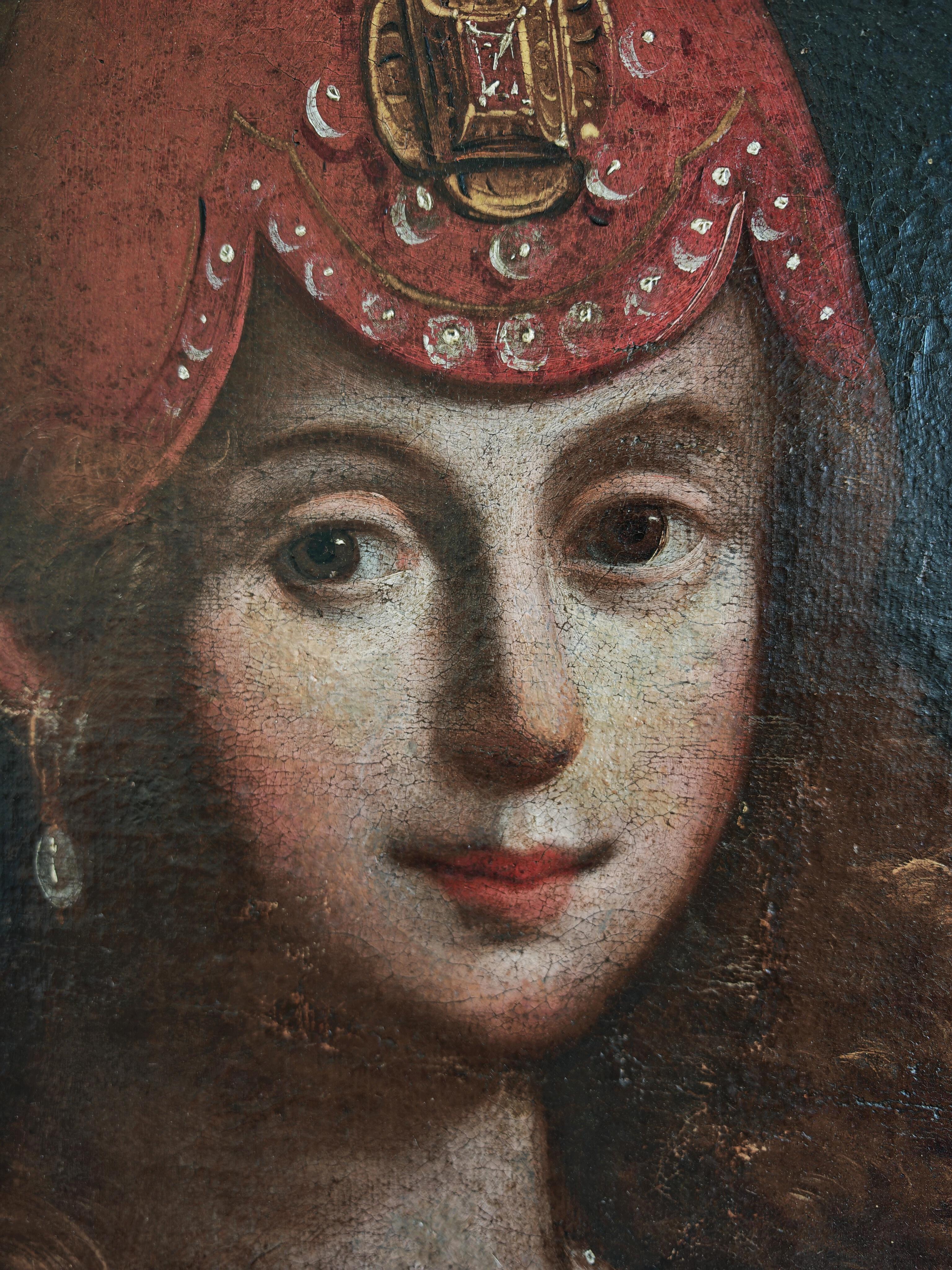 Metà XVII secolo Olio su tela barocco italiano raffigurante Sybilla // Italia, XVII secolo in vendita