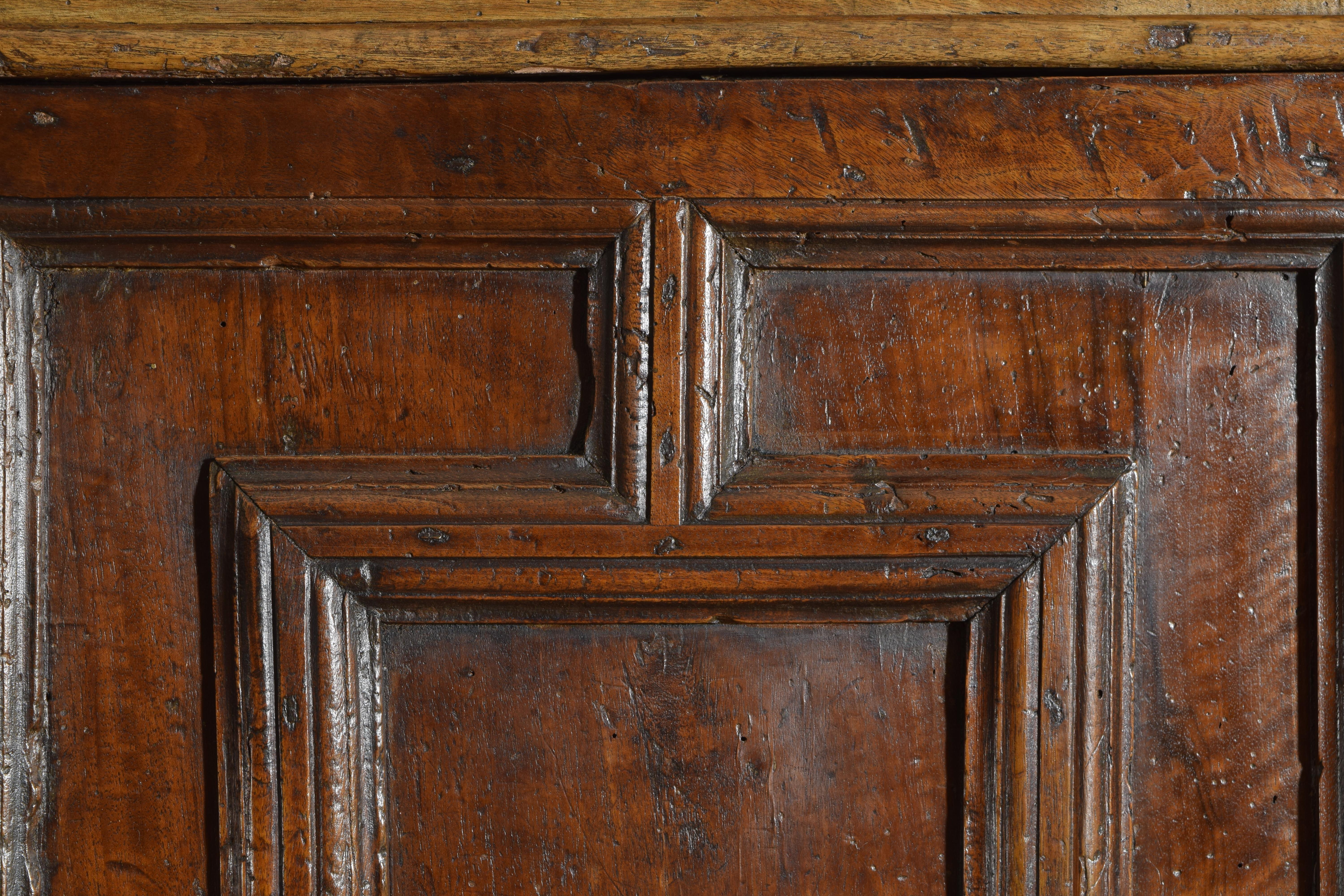 Italian Baroque Period Carved and Paneled Walnut 2-Door Credenza, 17th Century 5