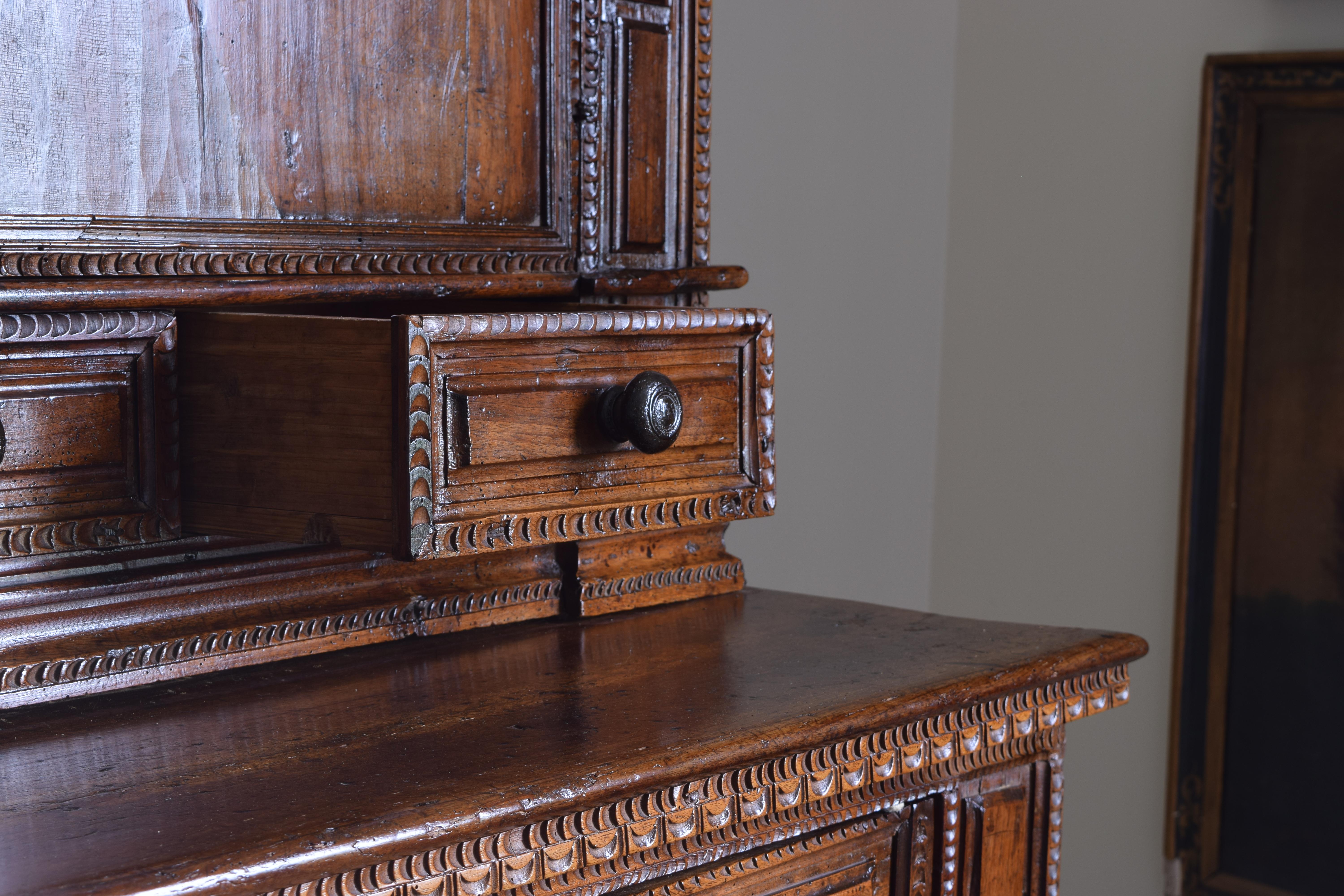 Italian Baroque Period Carved Walnut Sacristy Cabinet, Mid to Late 17th Century 7