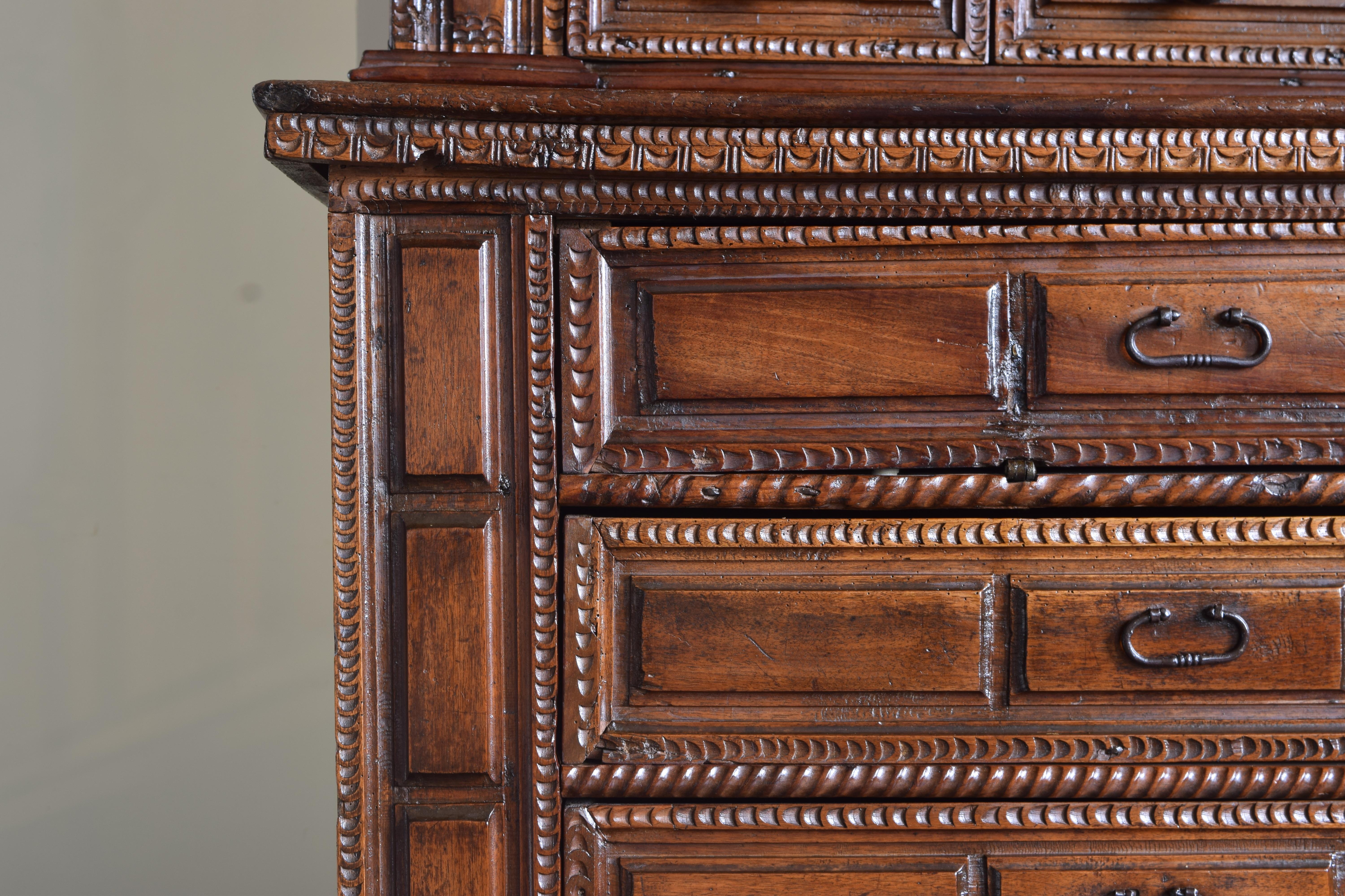 Italian Baroque Period Carved Walnut Sacristy Cabinet, Mid to Late 17th Century 13