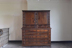 Italian Baroque Period Carved Walnut Sacristy Cabinet, Mid to Late 17th Century
