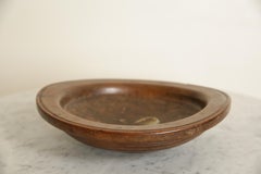 Italian Baroque Period Solid Turned & Stamped Walnut Alms Dish, ca. 1700