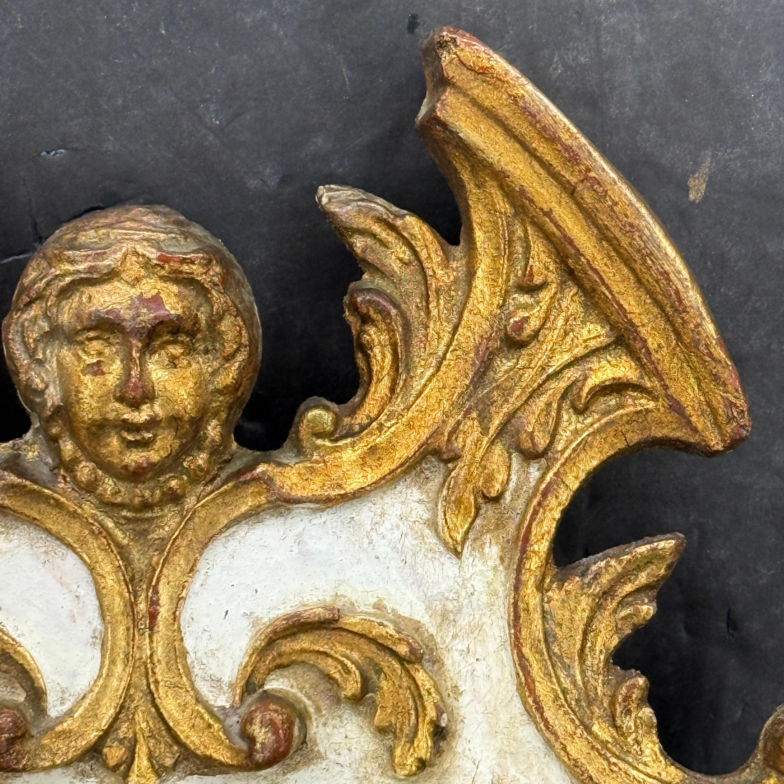 Italian Baroque Putti Gold Gilded Wall Mirror For Sale 6
