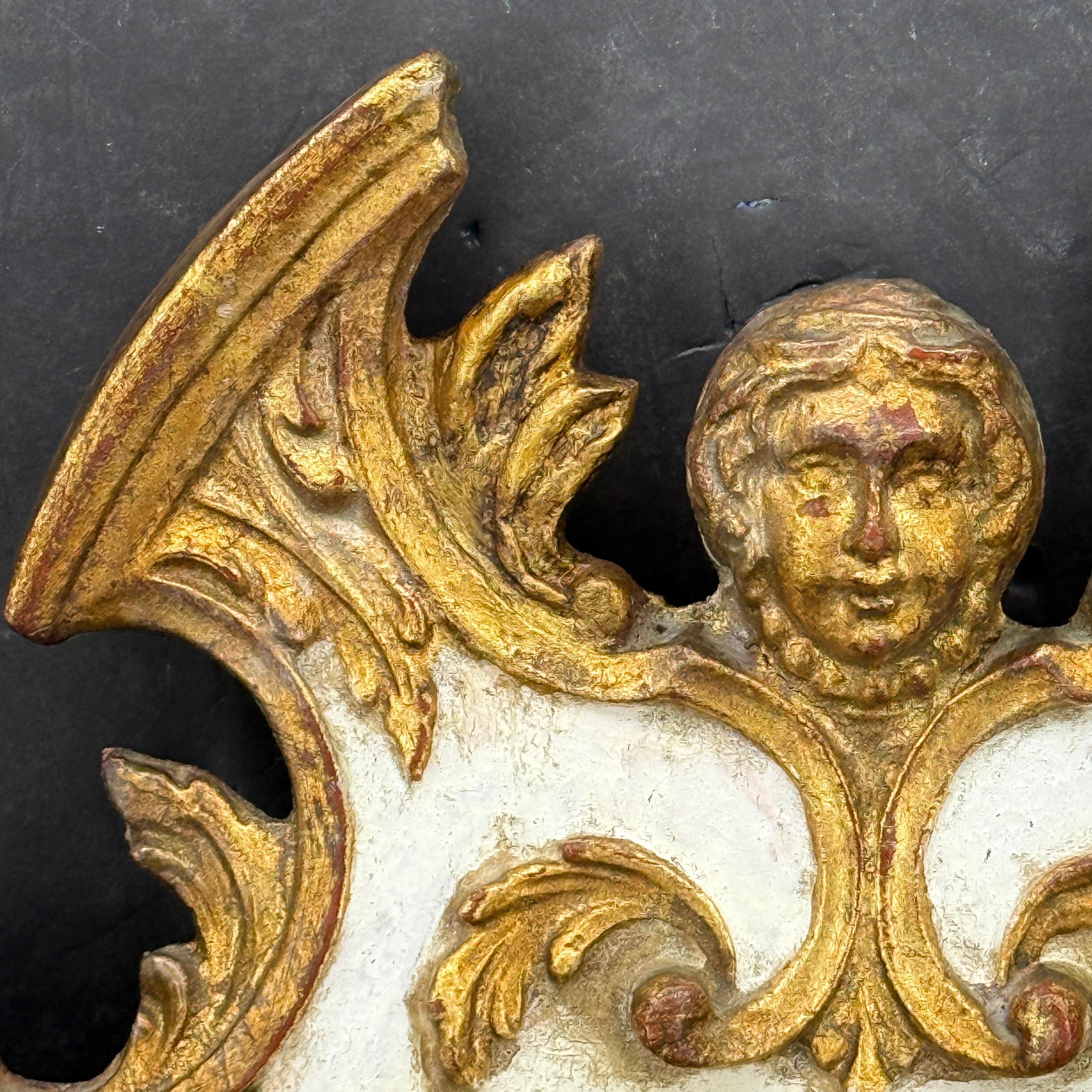 Italian Baroque Putti Gold Gilded Wall Mirror For Sale 7