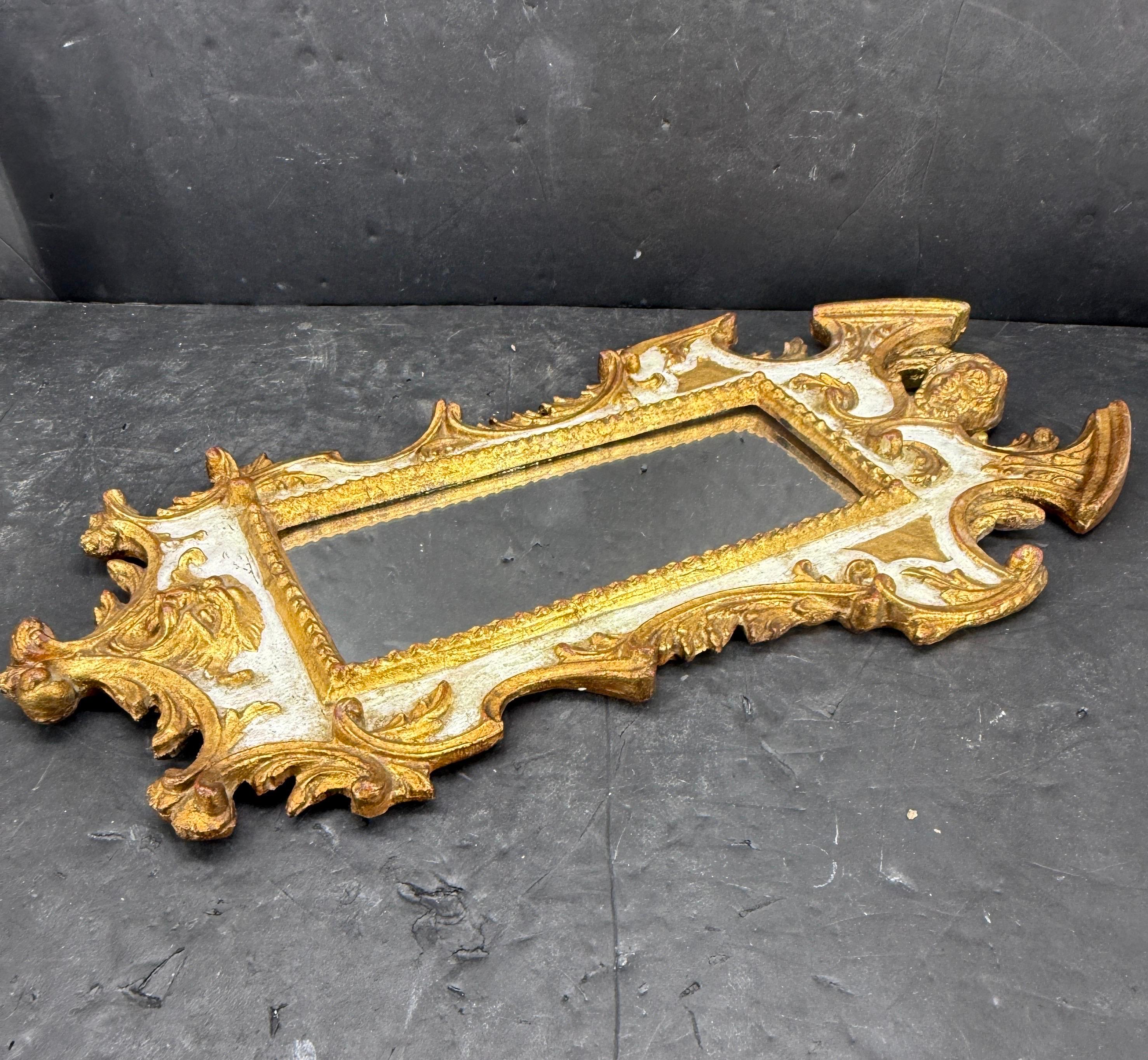 Wood Italian Baroque Putti Gold Gilded Wall Mirror For Sale