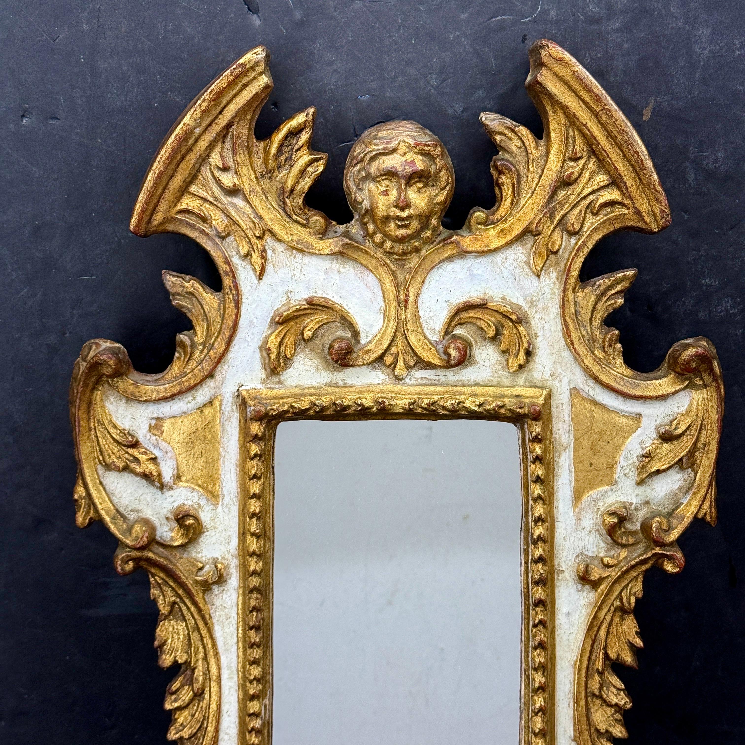 Italian Baroque Putti Gold Gilded Wall Mirror For Sale 1