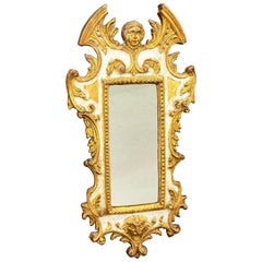 Antique Italian Baroque Putti Gold Gilded Wall Mirror