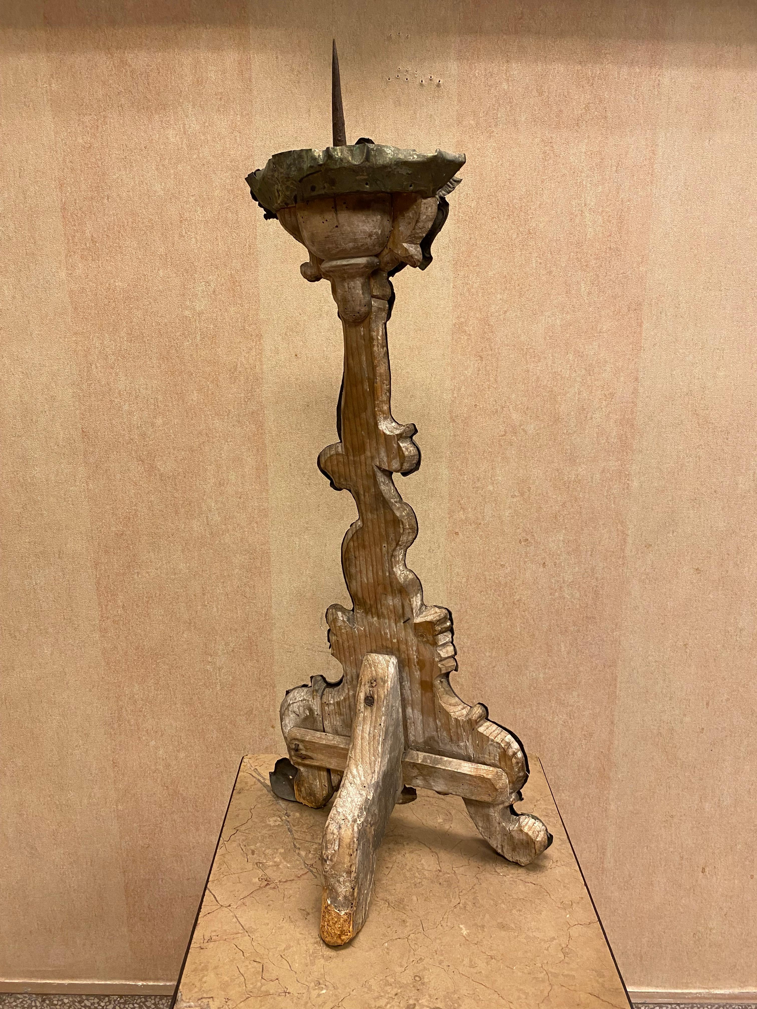 Italian Baroque Repousse Silver Candlesticks For Sale 2